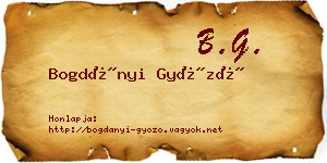 Bogdányi Győző névjegykártya